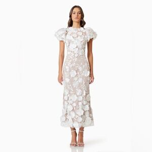 ELLIATT Astraea 3D Maxi Dress in White